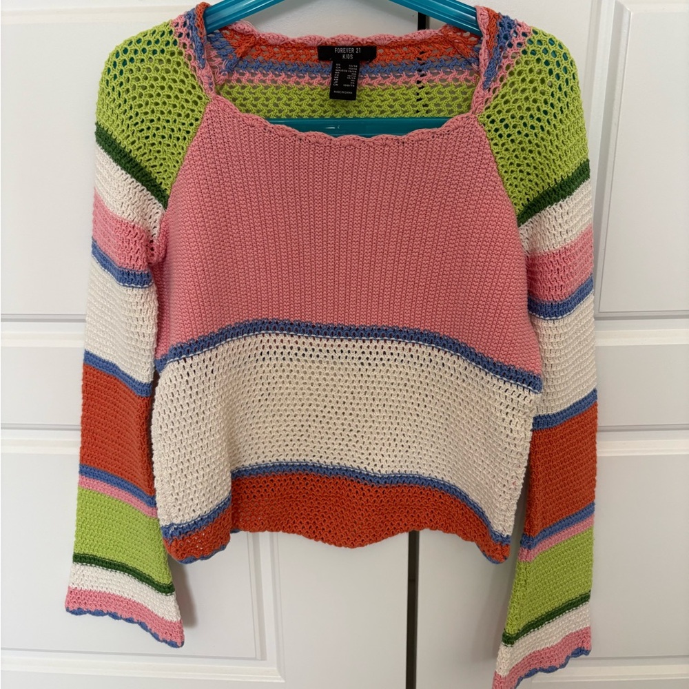 Sweater crochet girls size 13/14 Forever 21 kids